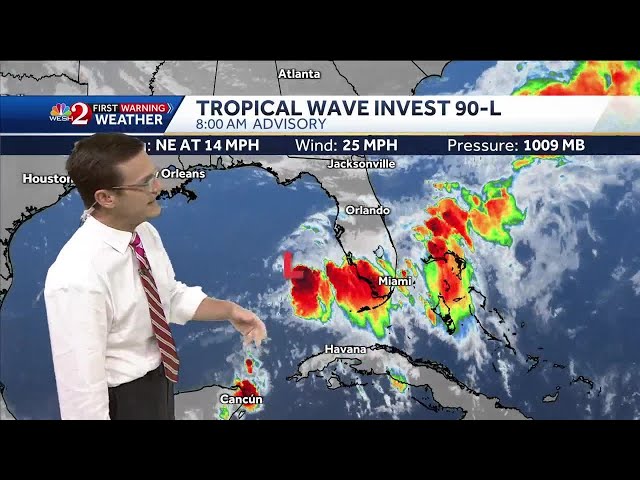 National Hurricane Center tracking Invest 90-L as it moves across Florida