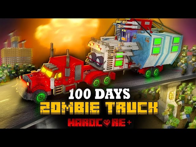100 | ON A | MEGA | TRUCK | IN A ZOMBIE APOCALYPSE | (PART-3) IN | MINECRAFT