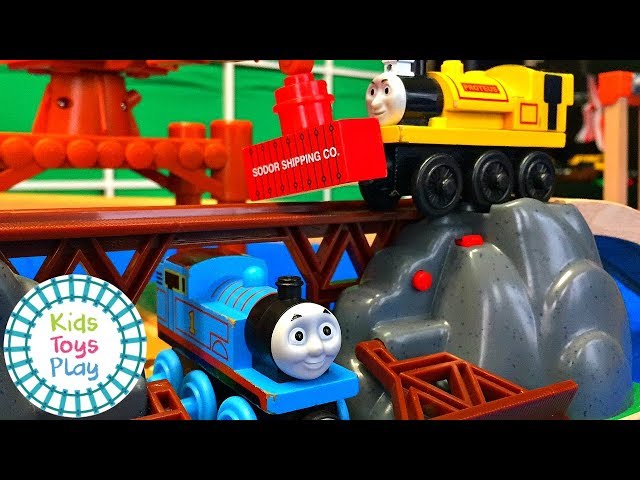 Thomas the Train Downhill Toy Train Races | Accidents Happen Train Crashes