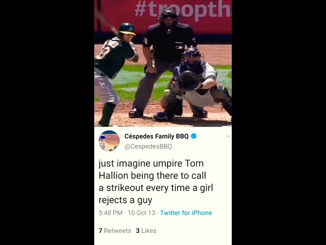 Imagine umpire Tom Hallion being there to call a strikeout every time a girl rejects a guy | #shorts