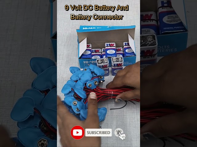 🔋9 VOLT DC BATTERY AND BATTERY CONNECTOR AT WHOLESALE PRICE💰 #wholesale #shorts #unboxing #bulk