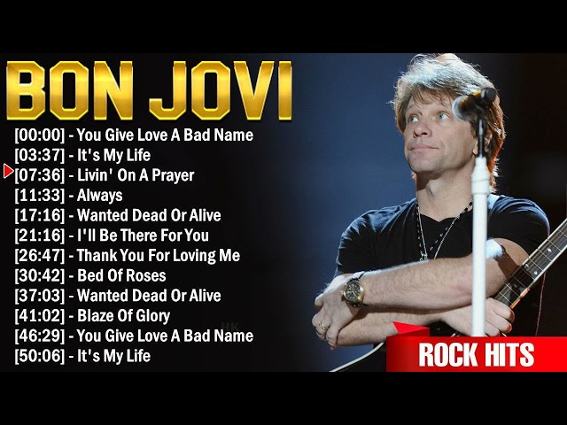 Bon Jovi Greatest Hits Playlist Full Album ~ Best Of Rock Rock Songs Collection Of All Time