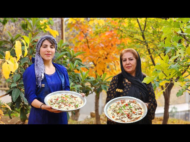 Cooking Pizza with Veal in Iranian Village Style | Iran Village Life