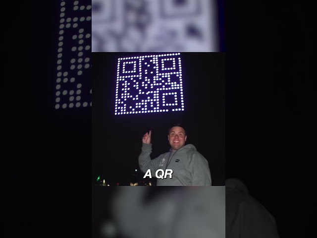 He created a QR code with drones!