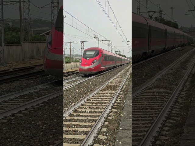 ETR 1000 in lenta in transito nella Stazione di Gallese per Interruzione Direttissima Roma-Firenze