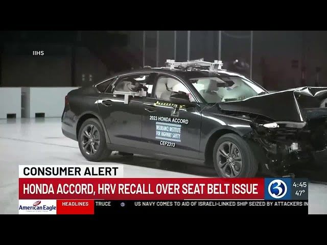 Consumer Alert: Some Honda vehicles recalled over seat belt issue