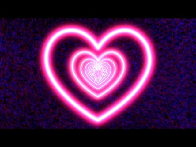 Romantic Neon Pink Heart Background 💖  Lights Love Pink Heart Tunnel Background