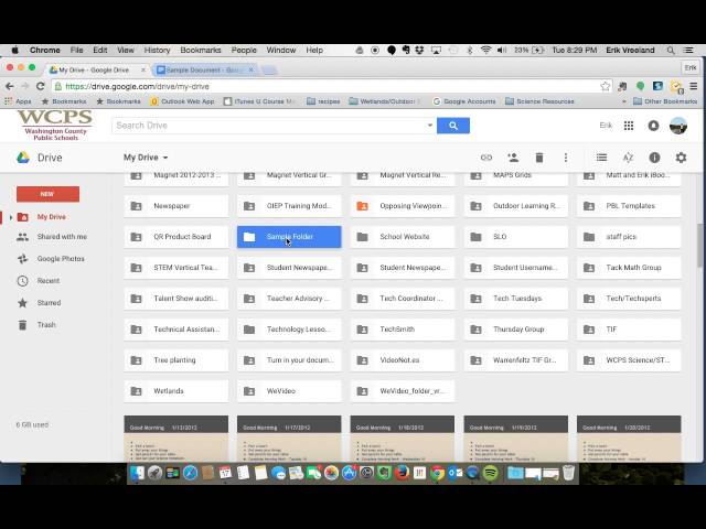 Organizing Files in Google Docs