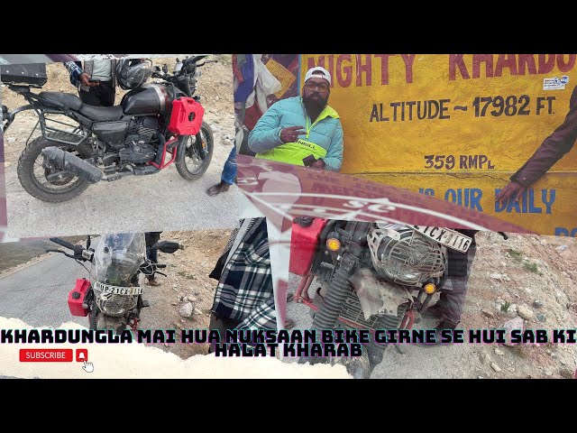 Khardungla Mai Tabiyat Kharab | Bike Girne Se Hua Nuksan || Delhi to Ladakh #trending #viral #vlog