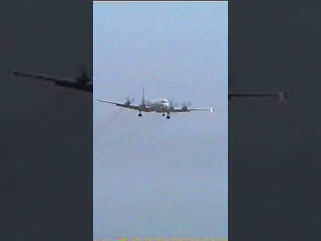 Ilyushin IL 18 of Romavia landing at Malta Airport on  1997