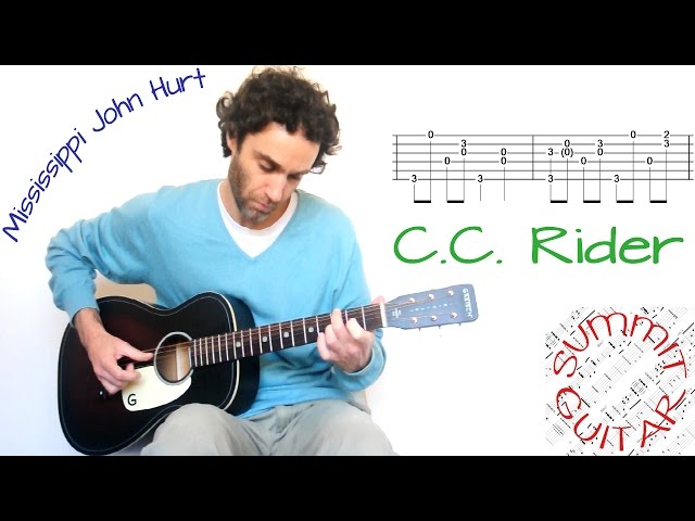 Mississippi John Hurt - C.C. Rider - Guitar lesson / tutorial / cover with tablature