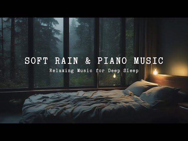 Relaxing Sleep Music in Warm Room at Night - Stress Relief, Deep Sleep Music, Rain Sounds for Sleep