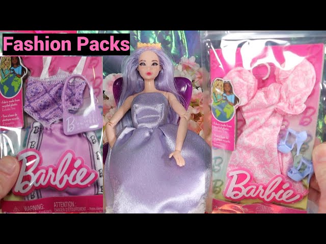 New Barbie Fashion Packs 2024 ~Purple crop top & Pink and White Dress~