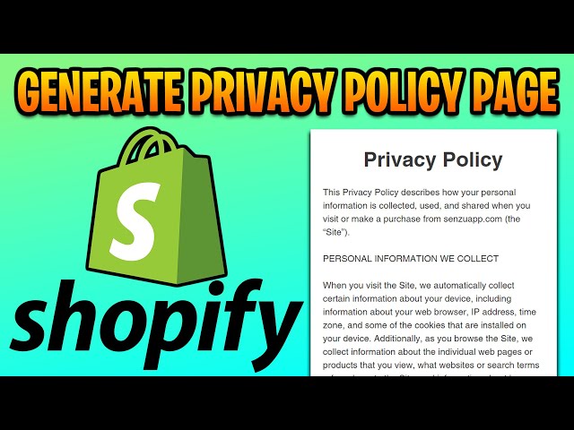 How to Generate a Privacy Policy for Shopify Online Store