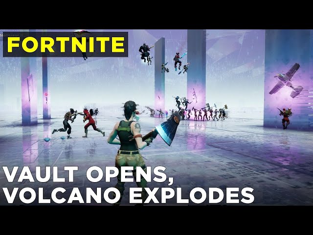 Fortnite Loot Lake event and volcano eruption (FULL gameplay, no commentary)