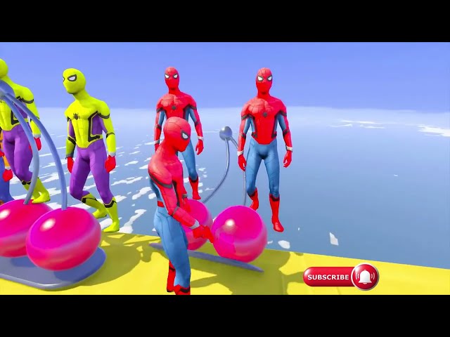 GTA 5 Crazy Ragdolls |Spiderman On Rainbow Spiders Bridge(Spiderman Fails Shark Jumps)#1|YOTA DRIVE6