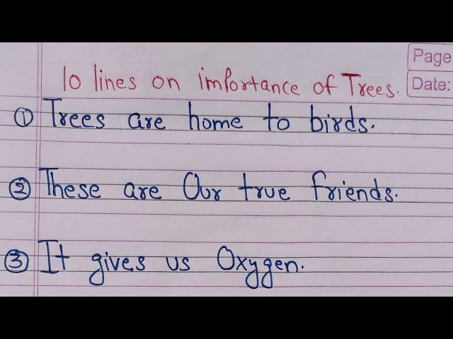 10 lines on importance of trees🔥 Importance of trees