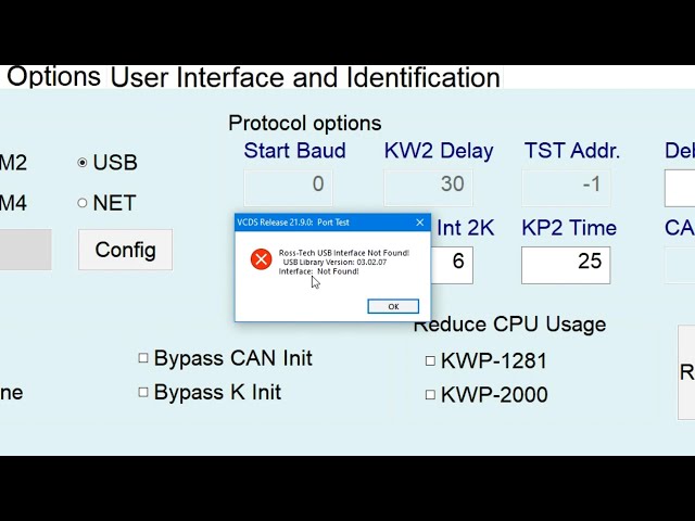 VCDS Ross-Tech USB interface not found