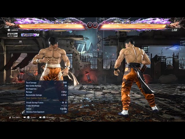 Wall Carry Guide for Law in TEKKEN 8 (Combo Fillers)