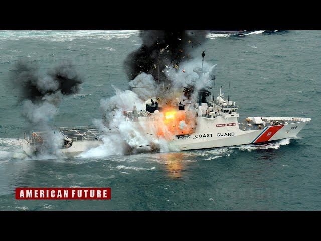 The See How China warships destroys US coast guard in south china sea