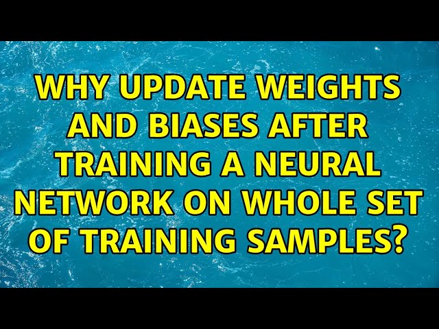 Why update weights and biases after training a Neural Network on whole set of training samples?