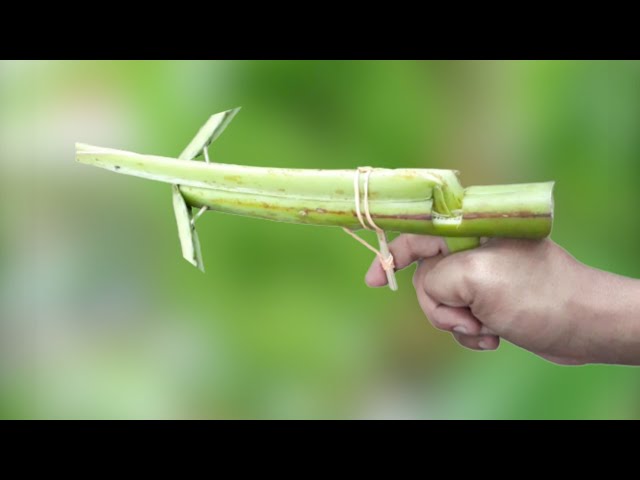 How to make a shoot from a rubber band Banana Leaf Midrib