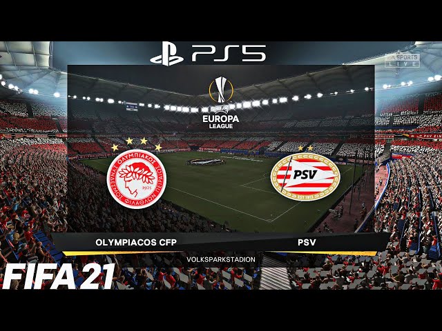 (PS5) FIFA 21 Olympiacos VS PSV Eindhoven (4K HDR 60fps) UEFA EUROPA LEAGUE PREDICTION HIGHLIGHTS