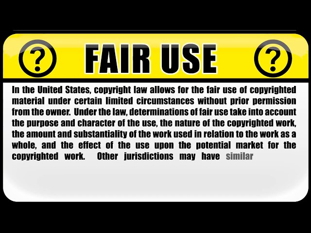 Fair Use explained in less than 1 minute
