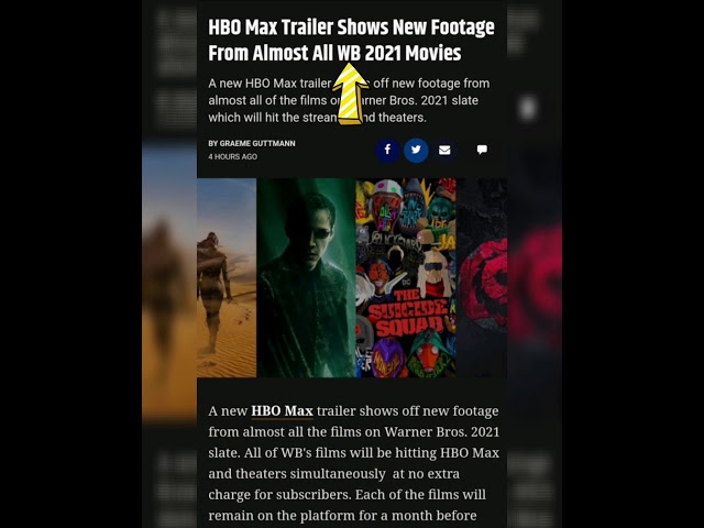 HBO Max Trailer Shows New Footage From Almost All WB 2021 Movies #shorts