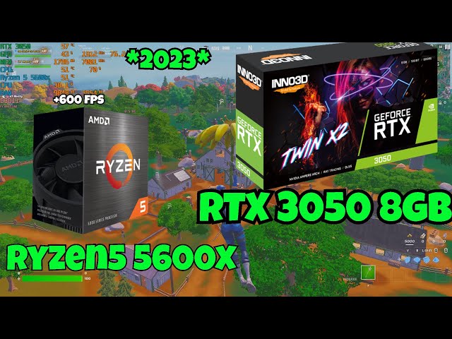 Fortnite RTX 3050 8GB + R5 5600X  Competitive  Benchmark Performance mode all low *2023*