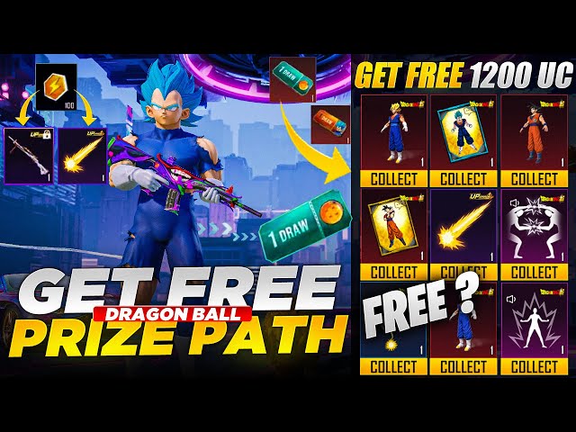 Get Free 1200 UC From PUBGM | Free Dragon Ball Prize Path Rewards |PUBG Mobile