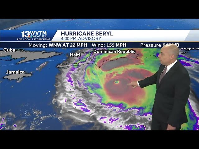 Major Hurricane Beryl aimed at Jamaica, Mexico this week while Alabama's forecast is scorching hot
