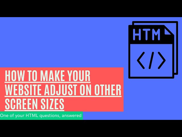 how to make your website adjust on other screen sizes