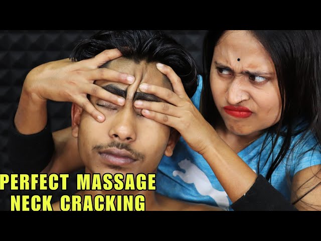 Perfect Body Massage by Barber Girl Pakhi | Head Massage & Neck Cracking | Chest Massage with Oil
