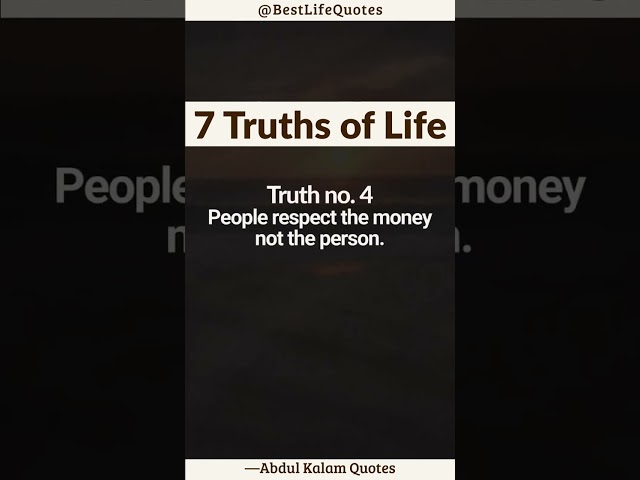 7 Truths of Life | Abdul Kalam Quotes | Quotes Status | #shorts #quotes #motivation