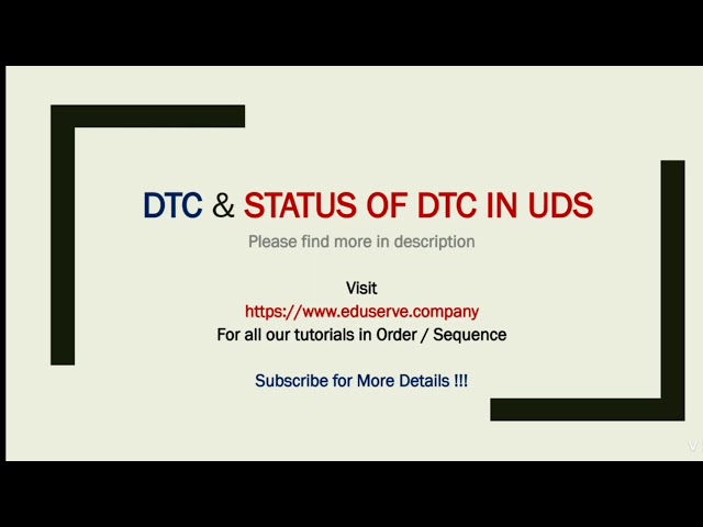 DTC Status | Status of DTC | Unified Diagnostic Services | UDS Protocol Embedded World