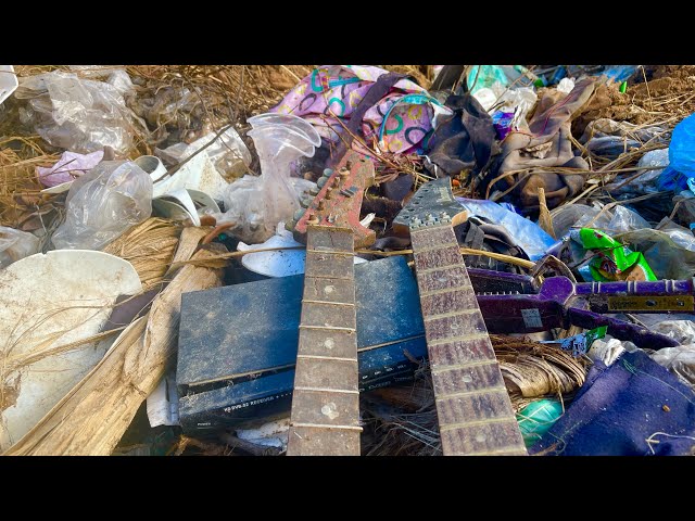 Lucky guitar fingerboard old 1979 in trash- real lucky neck guitar in trash