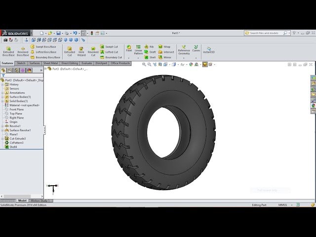 SolidWorks Tutorial | Forklift 7. Tyre