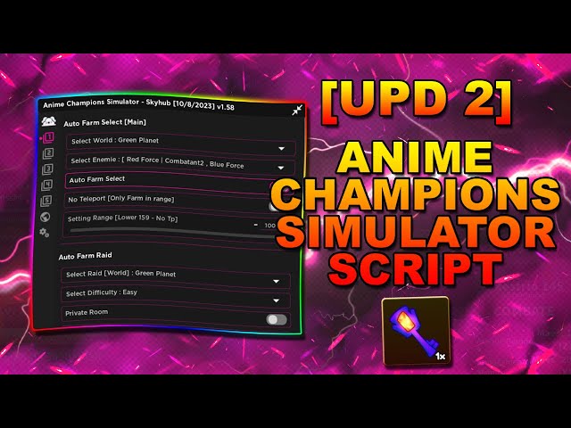 📲 Anime Champions Simulator UPD2 Script | AUTO FARM - AUTO RAID | Pastebin