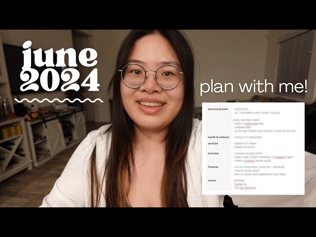 june 2024 plan with me | notion set up, monthly goals, weekly check-in questions, and daily habits