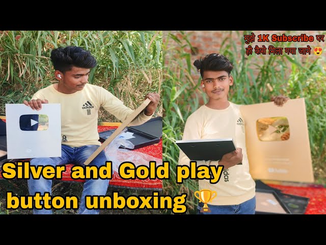 Silver Play Button And Gold play Button Unboxing 😍 #hapiness #silverplaybutton @UKP___PRANK