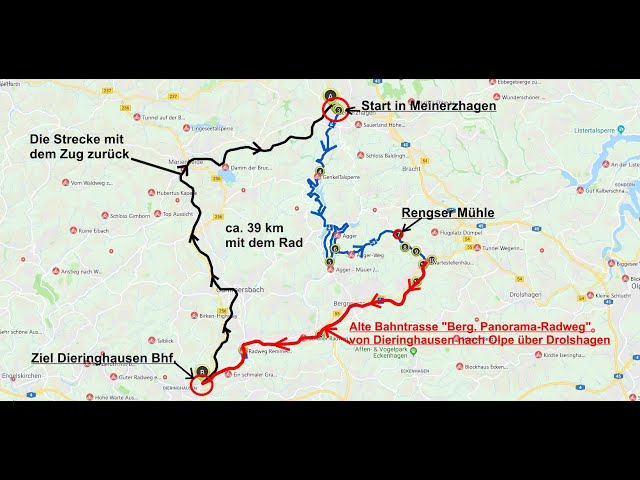 39 km 360° Vid. Tolle Talsperren Genkel - Agger und Bergischer Panoramaradweg - Tour