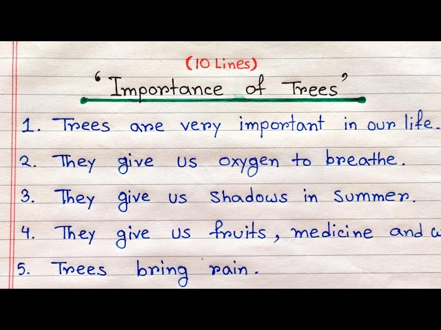 10 lines on Importance of Trees | Importance of Trees Essay in English | Essay on importance of tree