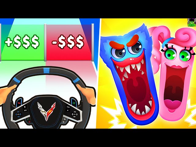 TikTok Gameplay Video 2024 - Satisfying Mobile Game Max Levels: Steering Wheel, Hopping Heads,....
