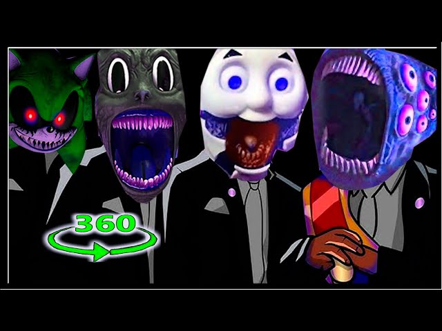 Train Eather vs greenish Sonic vs Thomas  Train vs Cartoon Cat in Coffin meme DANCE BATTLE VR 360°