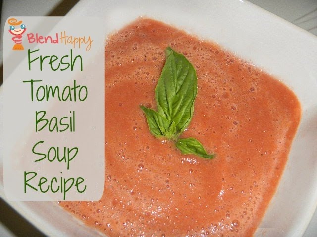 Tomato Basil Soup in a Vitamix Blender