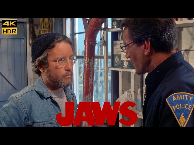 Jaws (1975) It was a shark Scene Movie Clip 4K UHD HDR Roy Scheider Robert Shaw Richard Dreyfuss