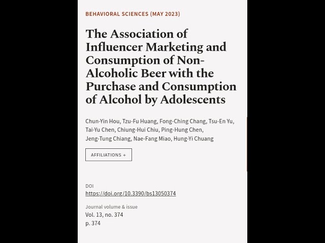 The Association of Influencer Marketing and Consumption of Non-Alcoholic Beer with th... | RTCL.TV