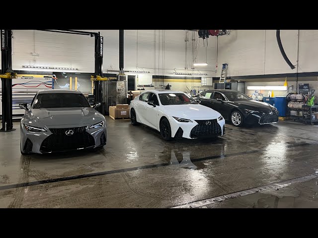 2022 Lexus IS comparison 300, 350, and 500 with exhaust clips at end