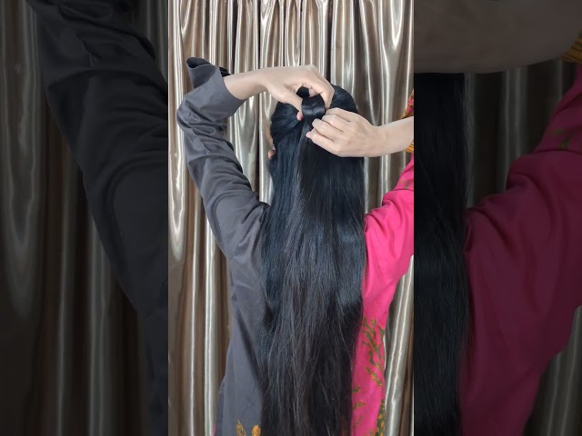 How to make Hairstyle with butterfly claw clip 🖤 #hairstyleshorts #hairhacks #clawcliphairstyles
